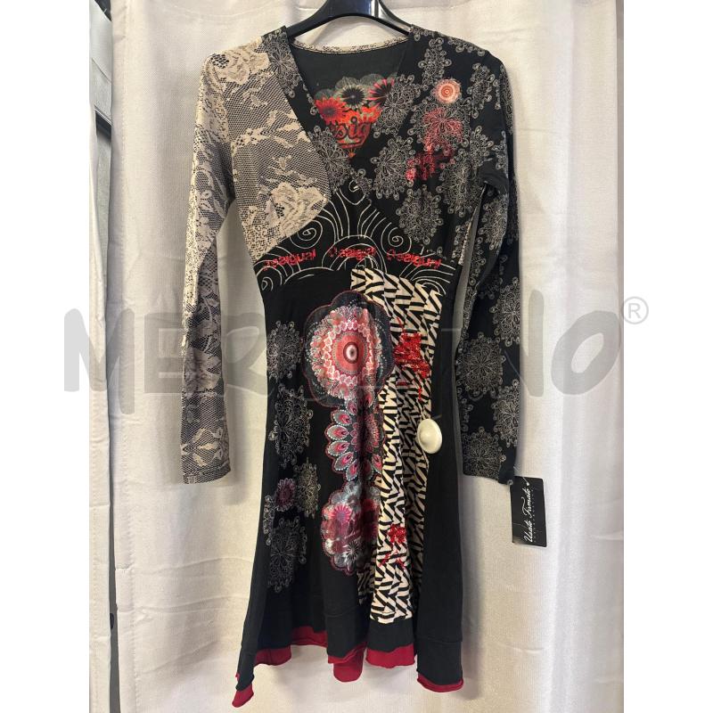 ABITO DONNA DESIGUAL GRIGIO NERO SCOLLO A V TG.S | Mercatino dell'Usato Vinci - fraz. sovigliana 1
