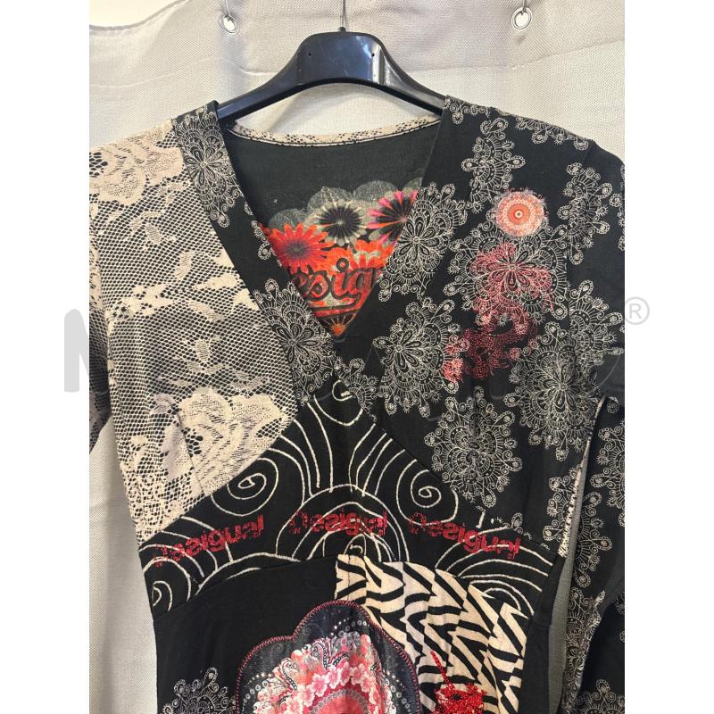 ABITO DONNA DESIGUAL GRIGIO NERO SCOLLO A V TG.S | Mercatino dell'Usato Vinci - fraz. sovigliana 2