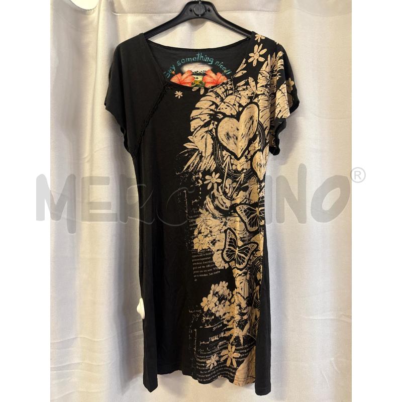 ABITO DONNA DESIGUAL NERO TG.M FIORI BORCHIE | Mercatino dell'Usato Vinci - fraz. sovigliana 1