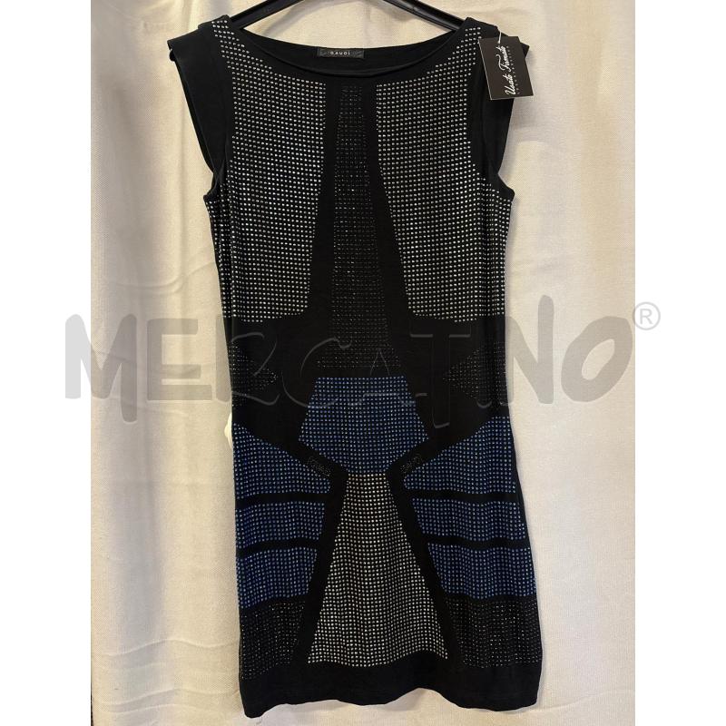 ABITO DONNA GAUDI CANOTTA NERO BORCHIE ARGENTO E BLU | Mercatino dell'Usato Vinci - fraz. sovigliana 1