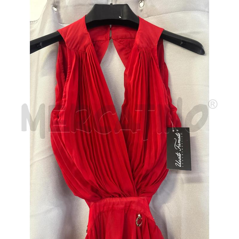 ABITO DONNA MANGANO ROSSO TG.42 SCOLLO DIETRO | Mercatino dell'Usato Vinci - fraz. sovigliana 2