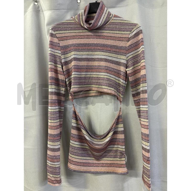ABITO DONNA PATRIZIA PEPE RIGHE ROSA LILLA GLITTER TG.2 | Mercatino dell'Usato Vinci - fraz. sovigliana 1
