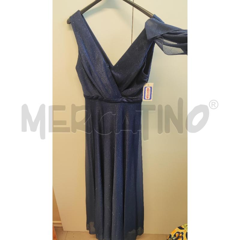 ABITO DONNA + STOLA PREZIOSA GLITTER BLU TG.44  | Mercatino dell'Usato Vinci - fraz. sovigliana 3
