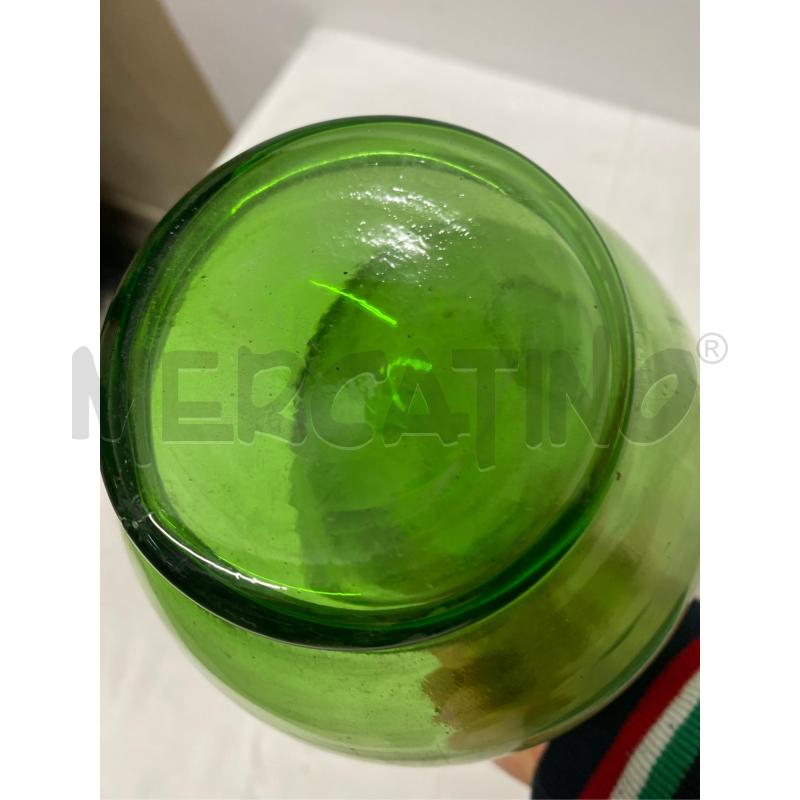 Ampolla vetro verde con bolla beccuccio sbeccato