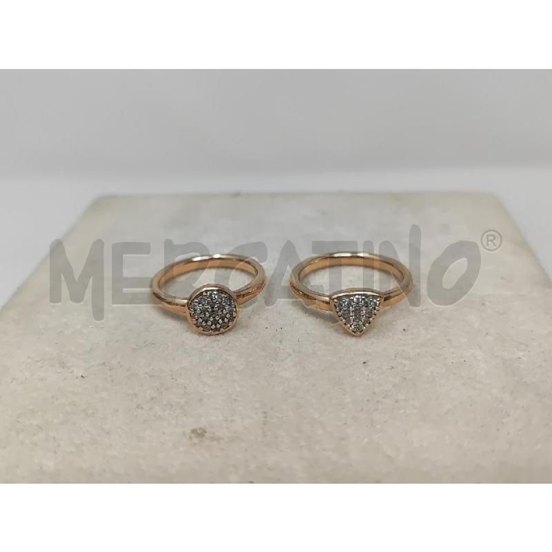 ANELLI 2 PZ BRONZARULLE TONDO E TRIANGOLO STRASS  | Mercatino dell'Usato Vinci - fraz. sovigliana 1