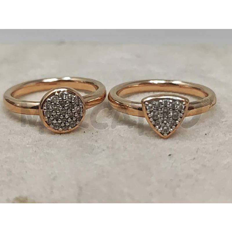 ANELLI 2 PZ BRONZARULLE TONDO E TRIANGOLO STRASS  | Mercatino dell'Usato Vinci - fraz. sovigliana 2