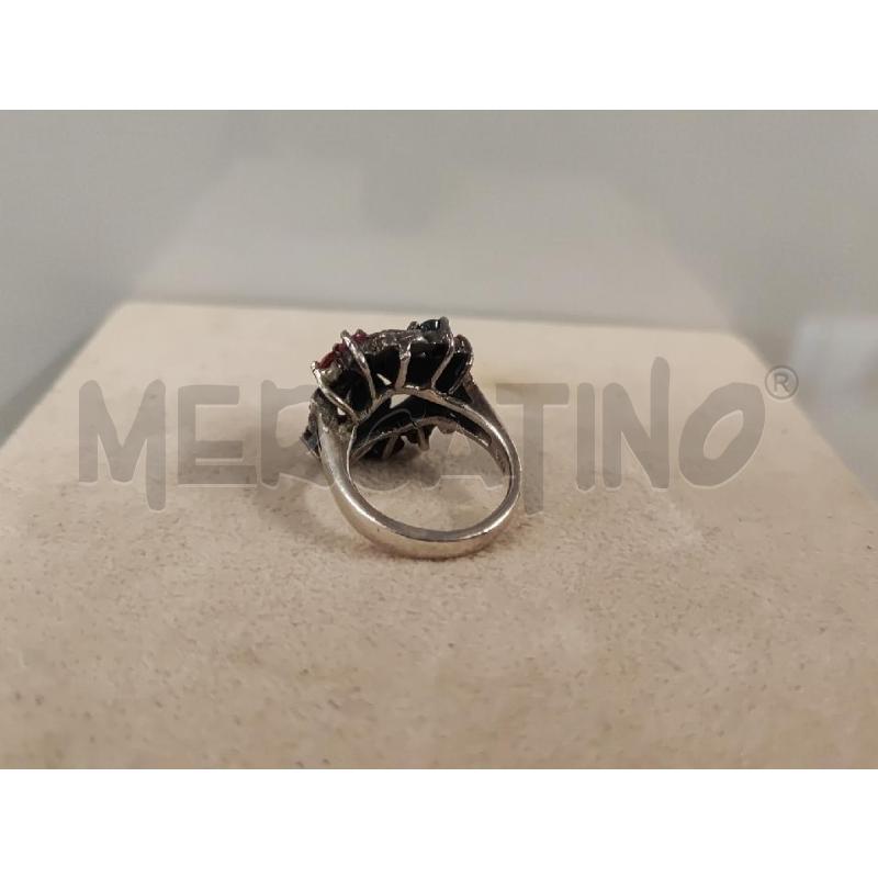 ANELLO DONNA ARGENTATO PIETRE ROSA GRIGIO FORMA FIORE | Mercatino dell'Usato Vinci - fraz. sovigliana 2