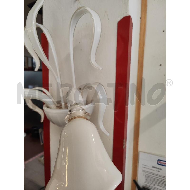 APPLIQUE 2 LUCI VETRO MURANO BIANCO  | Mercatino dell'Usato Vinci - fraz. sovigliana 3