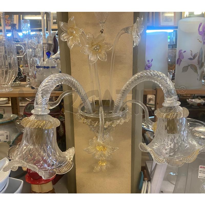APPLIQUE 2 LUCI VETRO MURANO FIORI | Mercatino dell'Usato Vinci - fraz. sovigliana 1
