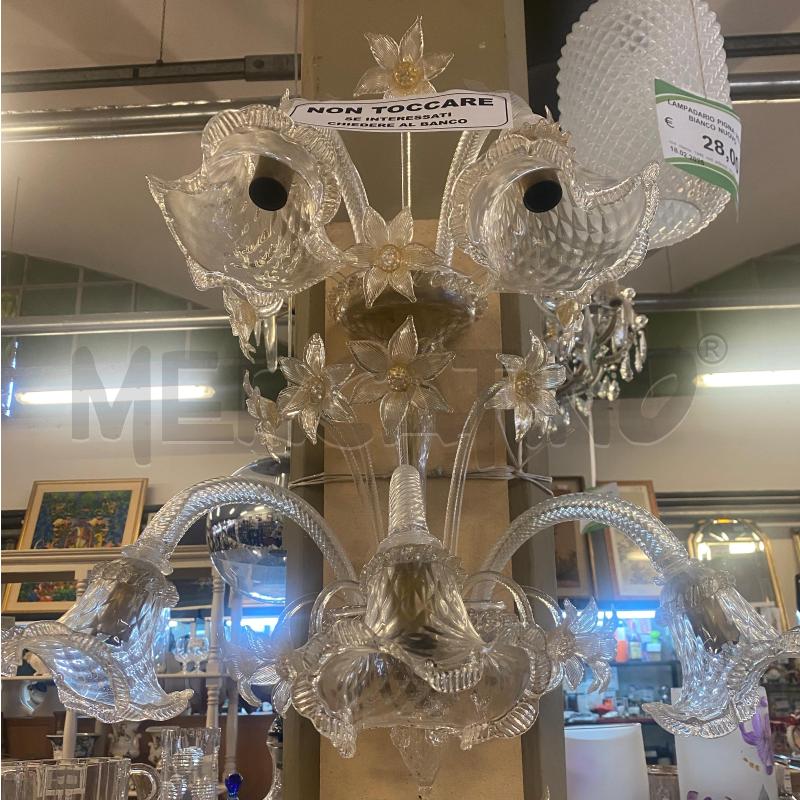 APPLIQUE 5 LUCI VETRO MURANO FIORI  | Mercatino dell'Usato Vinci - fraz. sovigliana 1