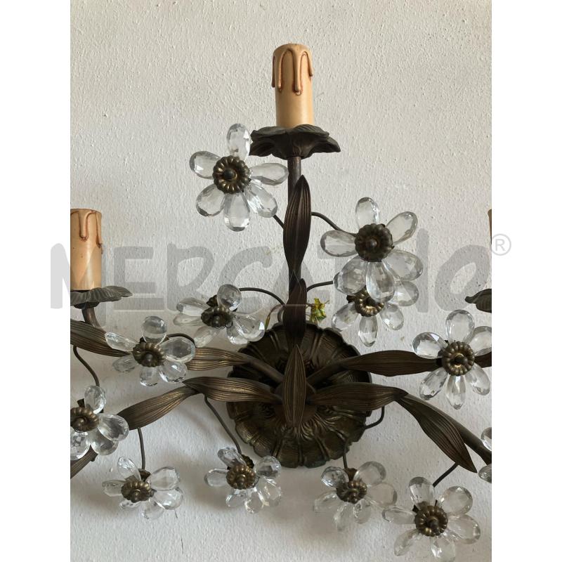 APPLIQUE FLOREALE PETALI VETRO 5 LUCI | Mercatino dell'Usato Vinci - fraz. sovigliana 2