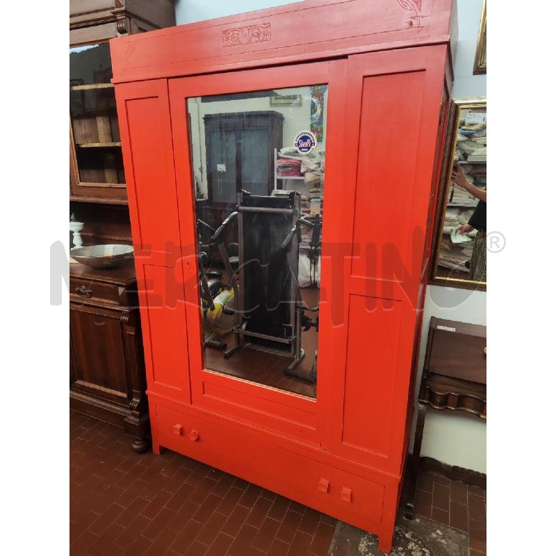 ARMADIO LIBERTY SPECCHIO CENTRALE LACCATO ARANCIO | Mercatino dell'Usato Vinci - fraz. sovigliana 1