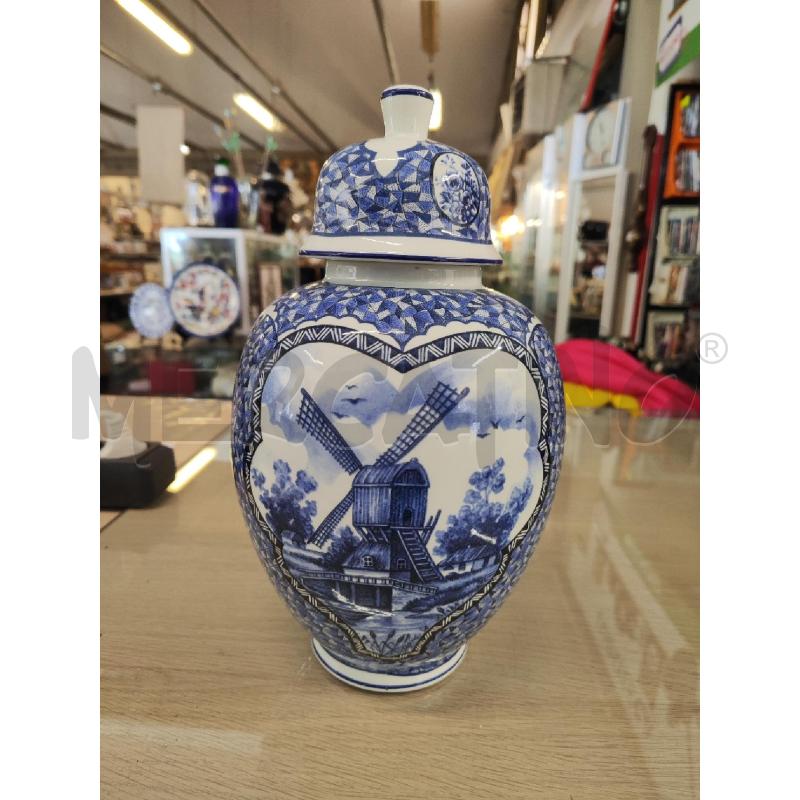 BARATTOLO CERAMICA FG DECORO BLU MULINO A VENTO | Mercatino dell'Usato Vinci - fraz. sovigliana 1
