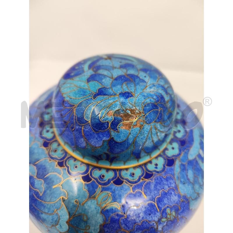 BARATTOLO CLOISONNE' BLU DECORO UCCELLO | Mercatino dell'Usato Vinci - fraz. sovigliana 3