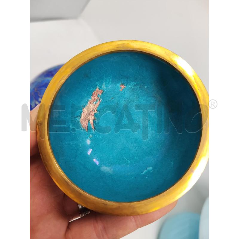 BARATTOLO CLOISONNE' BLU DECORO UCCELLO | Mercatino dell'Usato Vinci - fraz. sovigliana 4