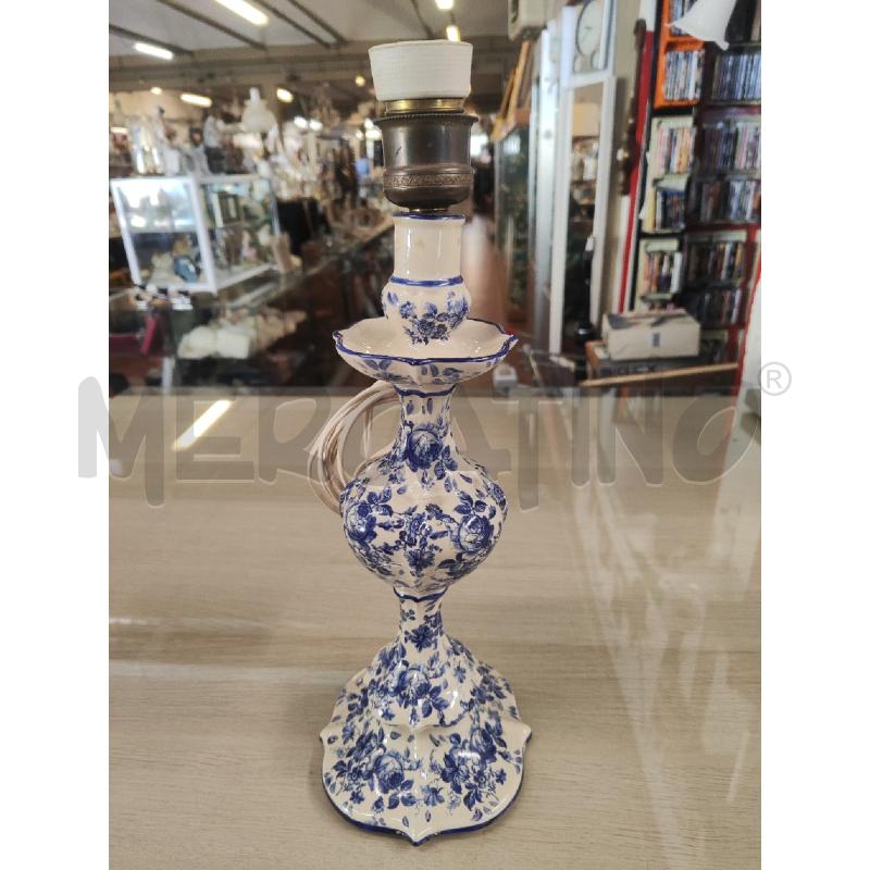 BASE LAMPADA CERAMICA FIORI BLU SICAS | Mercatino dell'Usato Vinci - fraz. sovigliana 1
