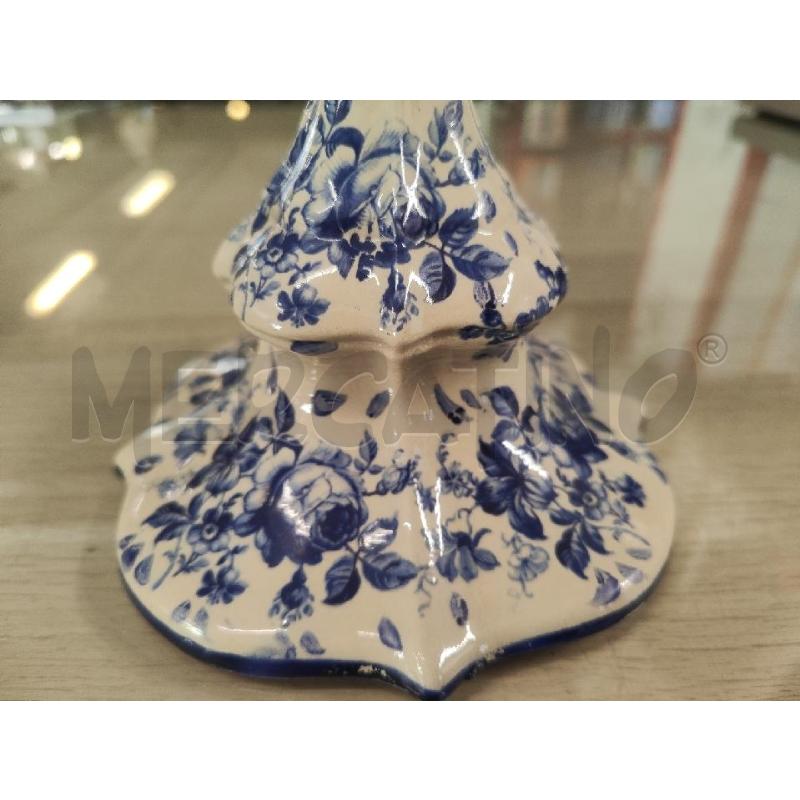 BASE LAMPADA CERAMICA FIORI BLU SICAS | Mercatino dell'Usato Vinci - fraz. sovigliana 2