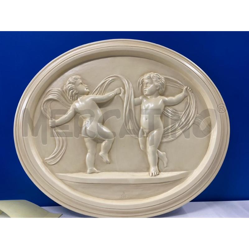 BASSORILIEVO IN GESSO 2 PUTTINI 55CM NUOVO | Mercatino dell'Usato Vinci - fraz. sovigliana 1