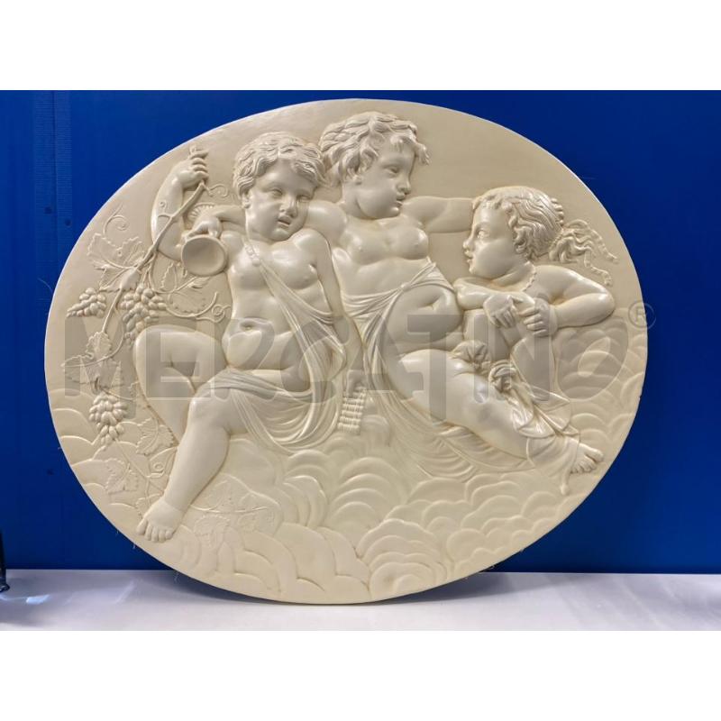 BASSORILIEVO OVALE GESSO 70X60 PUTTI NUOVO | Mercatino dell'Usato Vinci - fraz. sovigliana 1