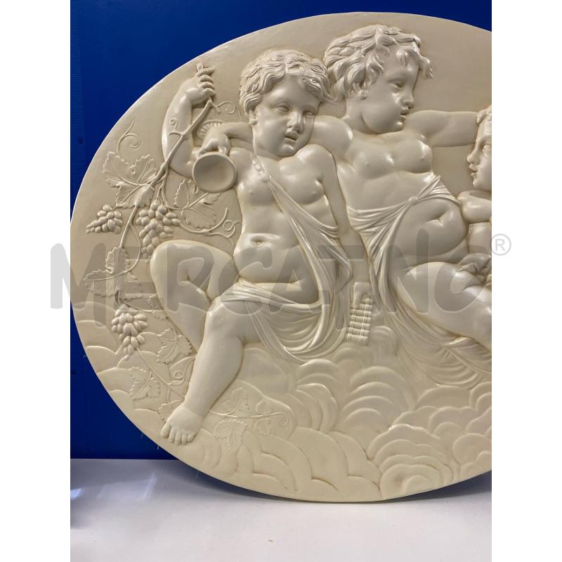 BASSORILIEVO OVALE GESSO 70X60 PUTTI NUOVO | Mercatino dell'Usato Vinci - fraz. sovigliana 2