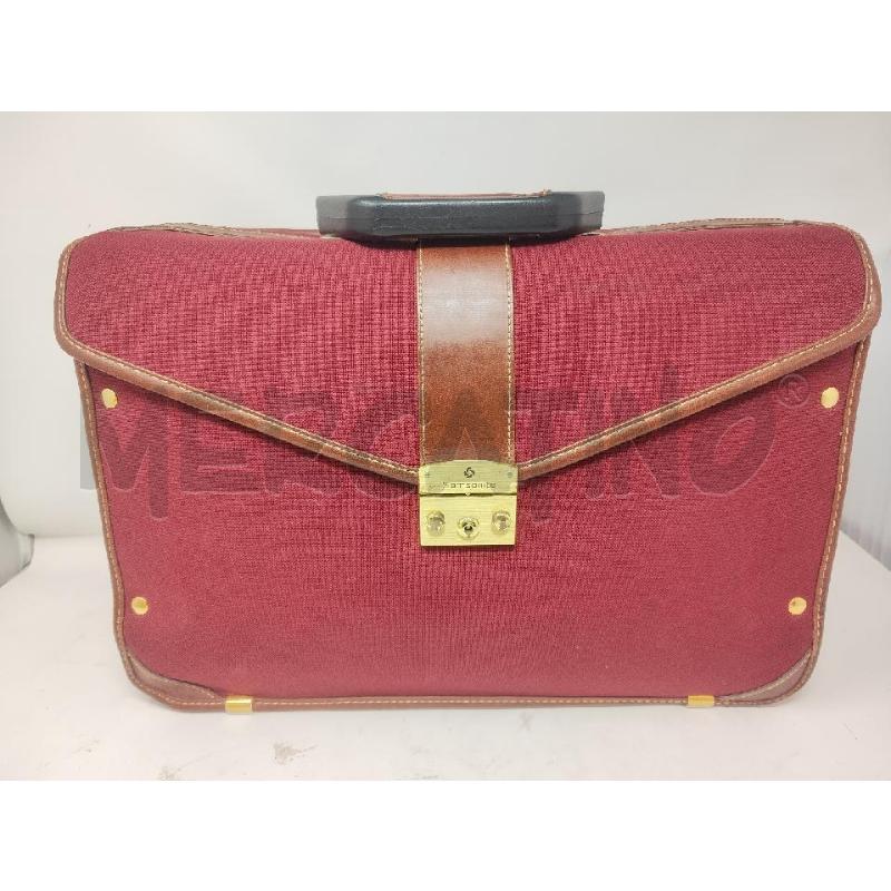 BORSA 24 ORE SAMSONITE TESSUTO BORDEAUX INSERTI PELLE  | Mercatino dell'Usato Vinci - fraz. sovigliana 1