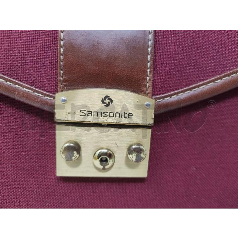 BORSA 24 ORE SAMSONITE TESSUTO BORDEAUX INSERTI PELLE  | Mercatino dell'Usato Vinci - fraz. sovigliana 2