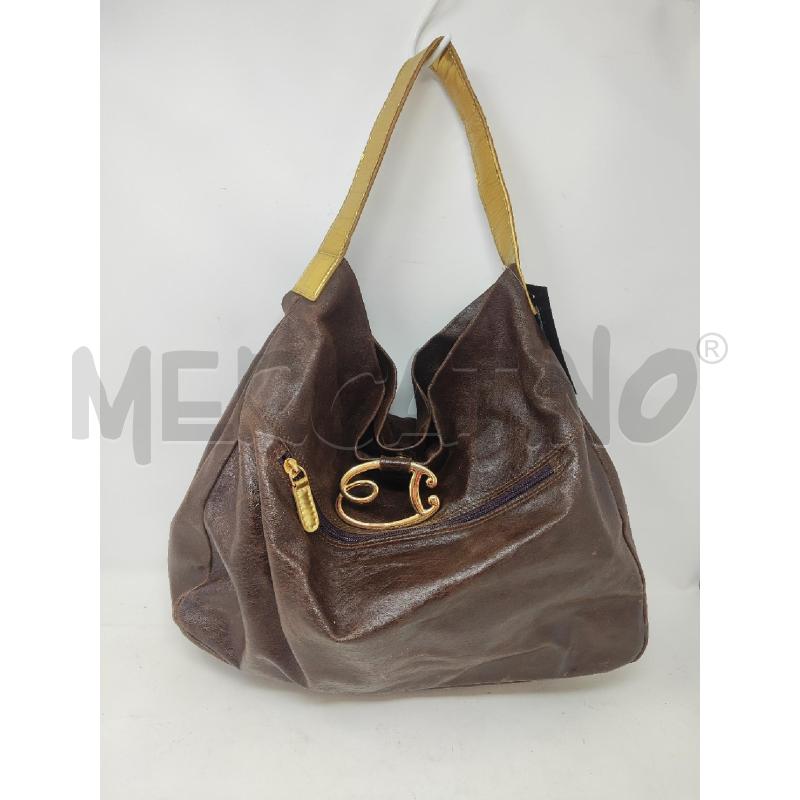 BORSA DONNA BRACCIALINI MARRONE TRACOLLA DORATA | Mercatino dell'Usato Vinci - fraz. sovigliana 1
