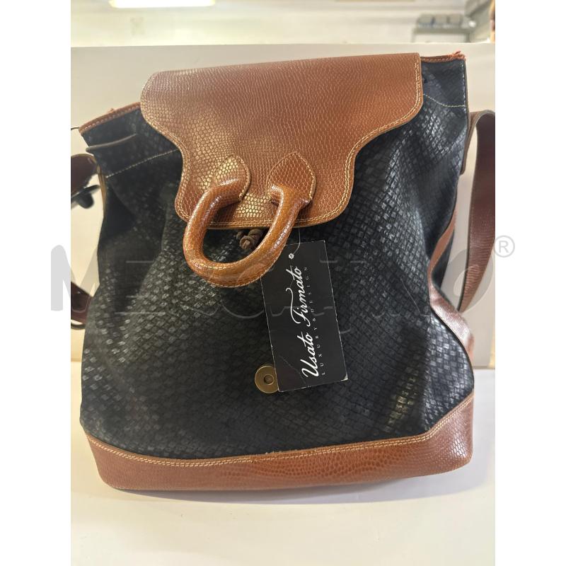 BORSA DONNA COCCINELLE SECCHIELLO PELLE NERA PATTA MARRONE VINTAGE  | Mercatino dell'Usato Vinci - fraz. sovigliana 1