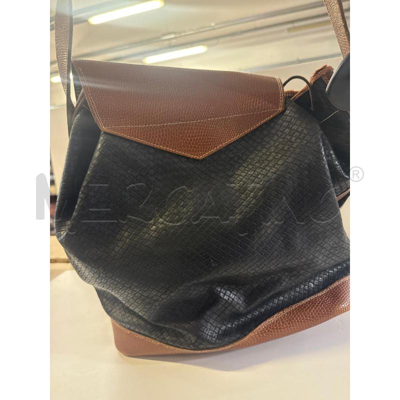 BORSA DONNA COCCINELLE SECCHIELLO PELLE NERA PATTA MARRONE VINTAGE  | Mercatino dell'Usato Vinci - fraz. sovigliana 3