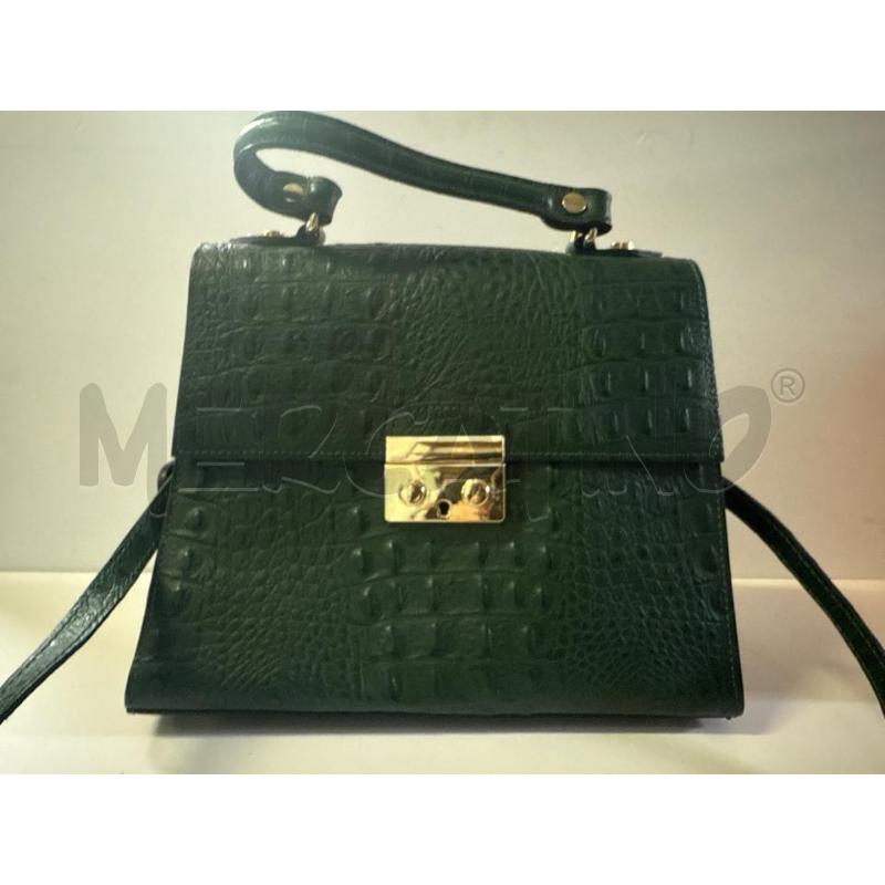 BORSA DONNA COCCODRILLO VERDE CHIUSURA DORATA  | Mercatino dell'Usato Vinci - fraz. sovigliana 1