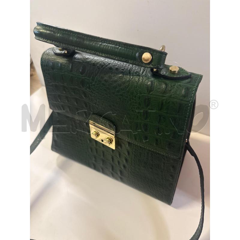 BORSA DONNA COCCODRILLO VERDE CHIUSURA DORATA  | Mercatino dell'Usato Vinci - fraz. sovigliana 2