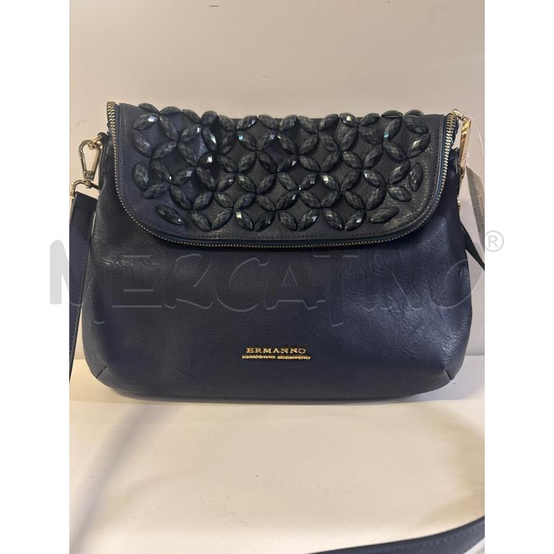 BORSA DONNA ERMANNO SCERVINO PELLE BLU PIETRINE | Mercatino dell'Usato Vinci - fraz. sovigliana 1