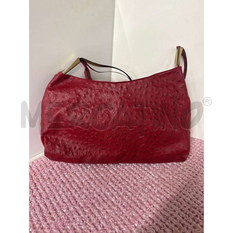 BORSA DONNA FRANCESCO BLASIA PELLE STRUZZO ROSSA | Mercatino dell'Usato Vinci - fraz. sovigliana 1