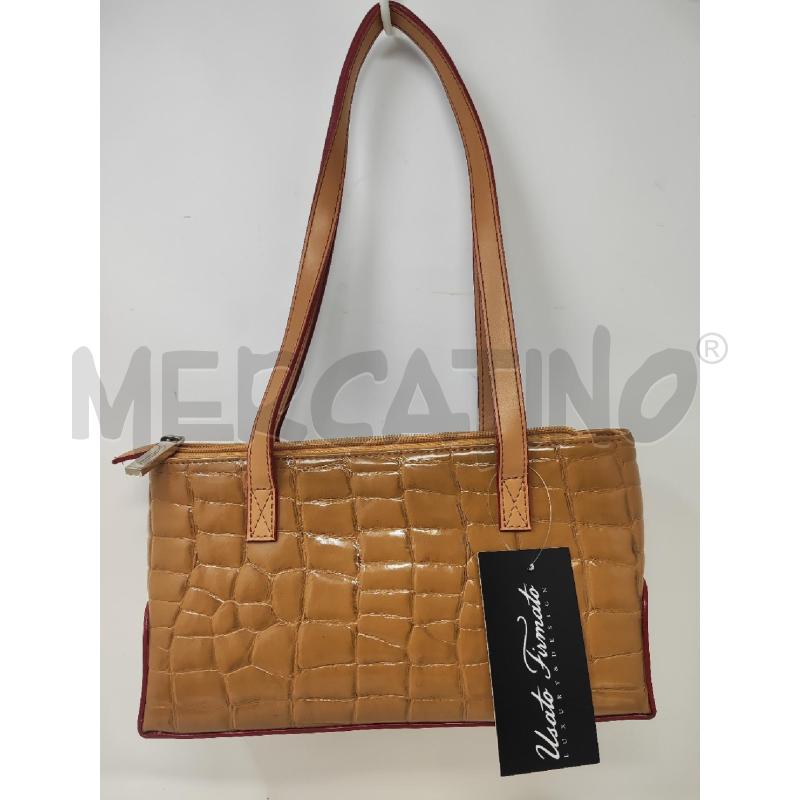 BORSA DONNA GATTINONI PELLE BEIGE BORDINO ROSSO | Mercatino dell'Usato Vinci - fraz. sovigliana 1