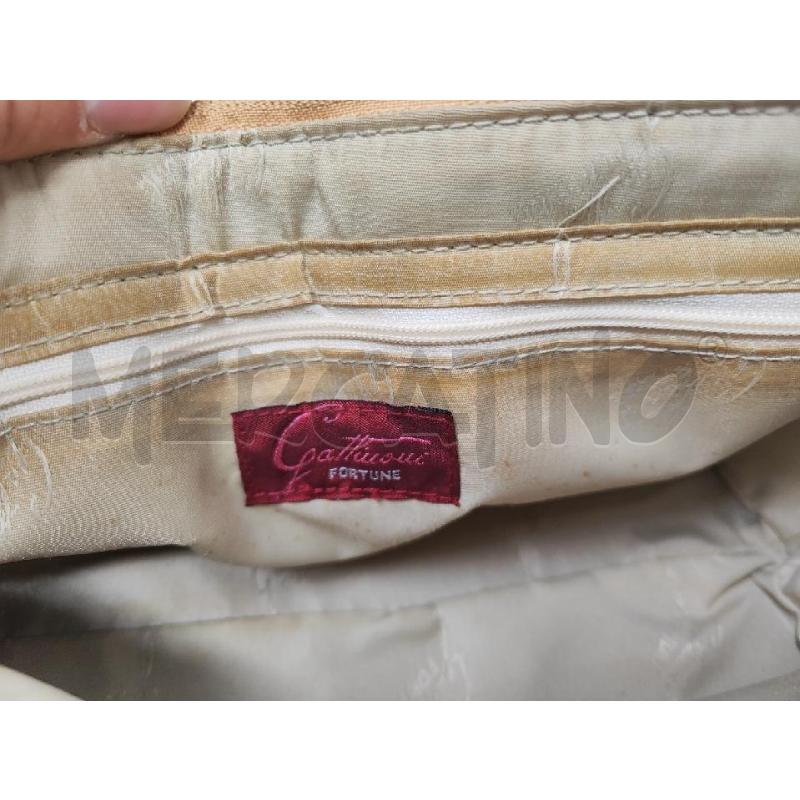 BORSA DONNA GATTINONI PELLE BEIGE BORDINO ROSSO | Mercatino dell'Usato Vinci - fraz. sovigliana 5
