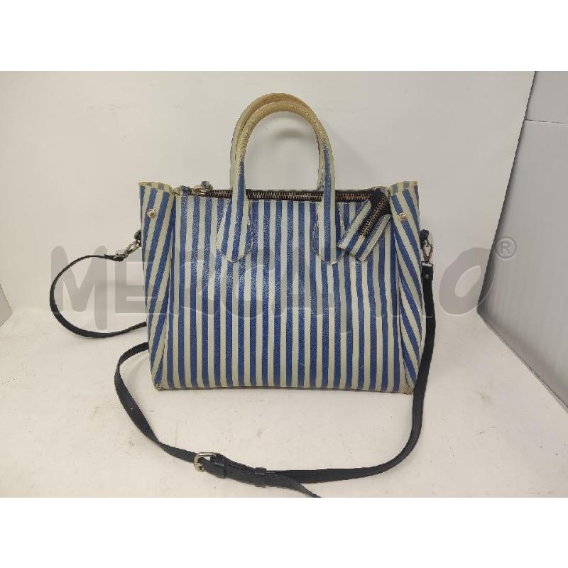 BORSA DONNA GUM RIGHE BLU MANICI UN PO INGIALLITI | Mercatino dell'Usato Vinci - fraz. sovigliana 1