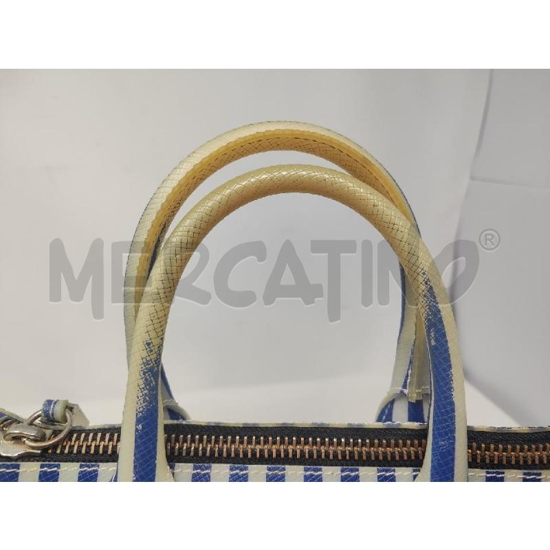BORSA DONNA GUM RIGHE BLU MANICI UN PO INGIALLITI | Mercatino dell'Usato Vinci - fraz. sovigliana 3