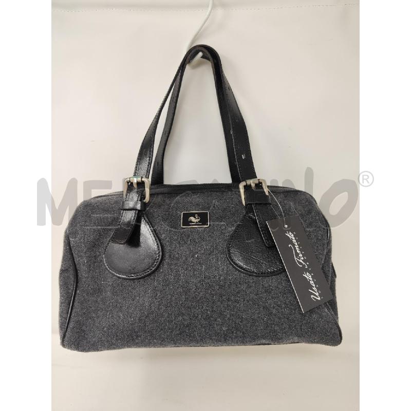 BORSA DONNA HENRY MARTINS TESSUTO GRIGIA MANICI PELLE NERI | Mercatino dell'Usato Vinci - fraz. sovigliana 1
