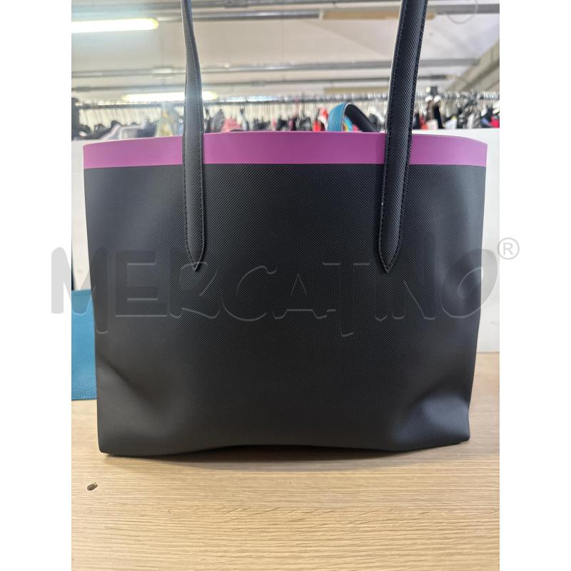 BORSA DONNA LACOSTE NERA BORDO ROSA INTERNO TURCHESE | Mercatino dell'Usato Vinci - fraz. sovigliana 4