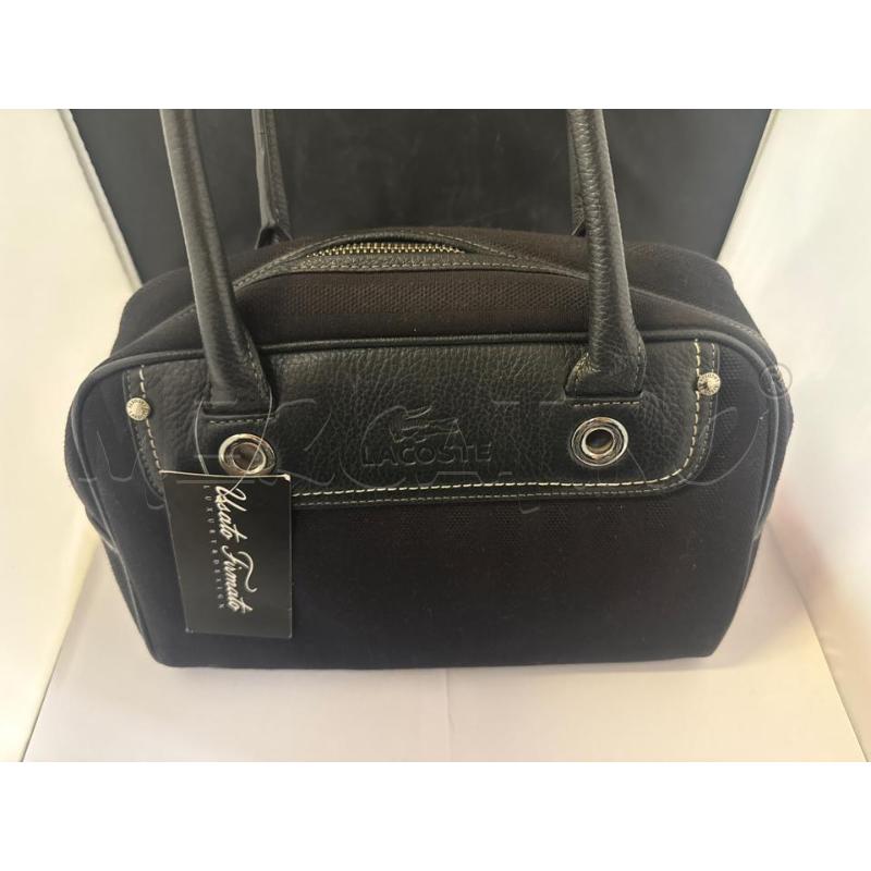 BORSA DONNA LACOSTE TESSUTO NERA INSERTI PELLE  | Mercatino dell'Usato Vinci - fraz. sovigliana 2