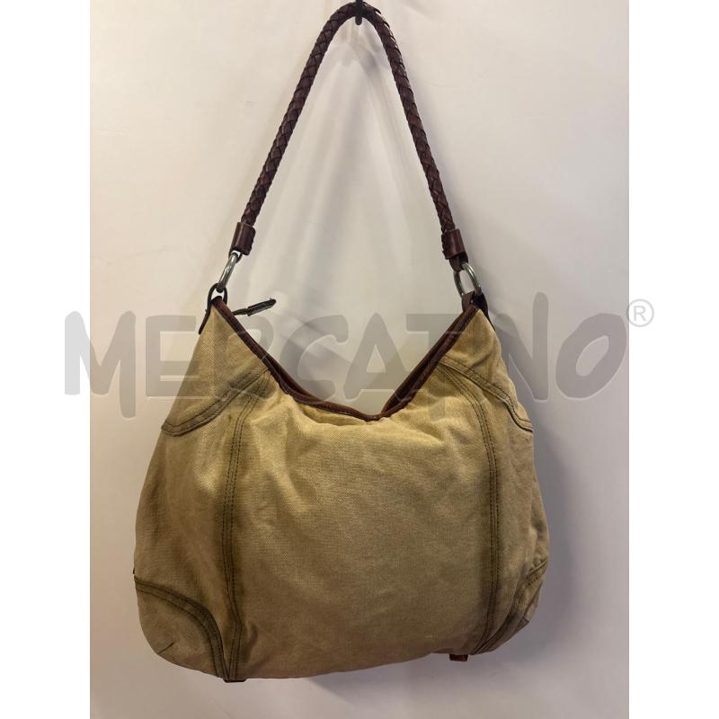 BORSA DONNA LA MARTINA TESSUTO BEIGE INSERTI PELLE MARRONE | Mercatino dell'Usato Vinci - fraz. sovigliana 3