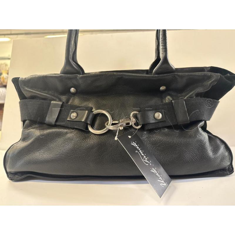BORSA DONNA MANNINI PELLE NERA MOSCHETTONE | Mercatino dell'Usato Vinci - fraz. sovigliana 1