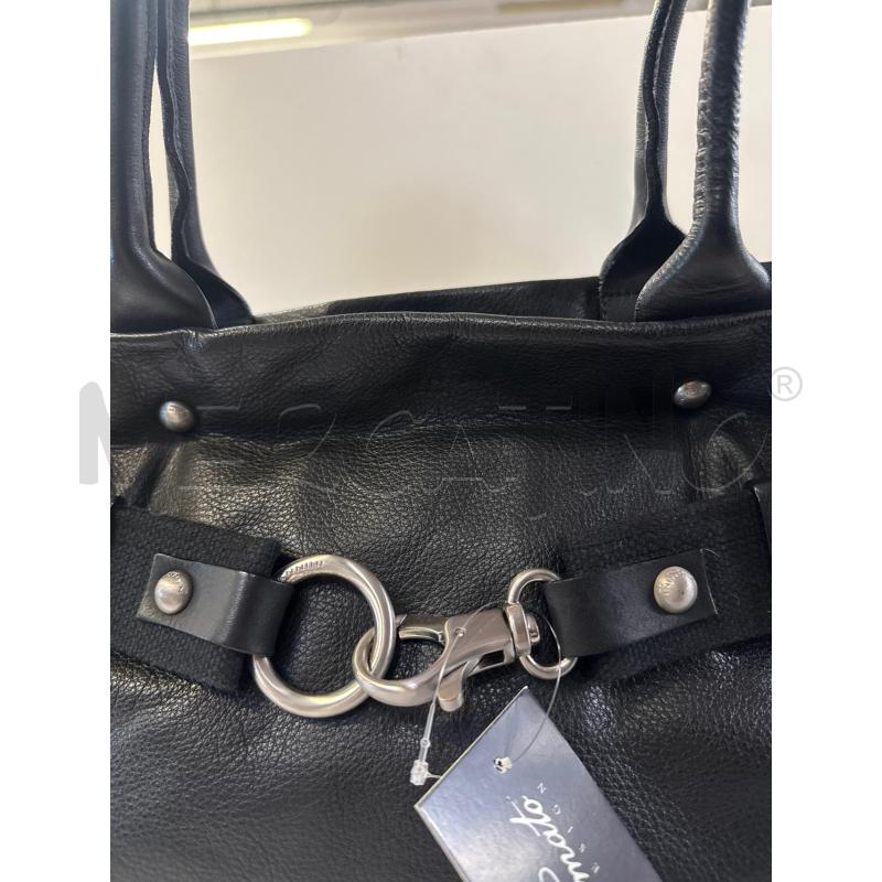BORSA DONNA MANNINI PELLE NERA MOSCHETTONE | Mercatino dell'Usato Vinci - fraz. sovigliana 2