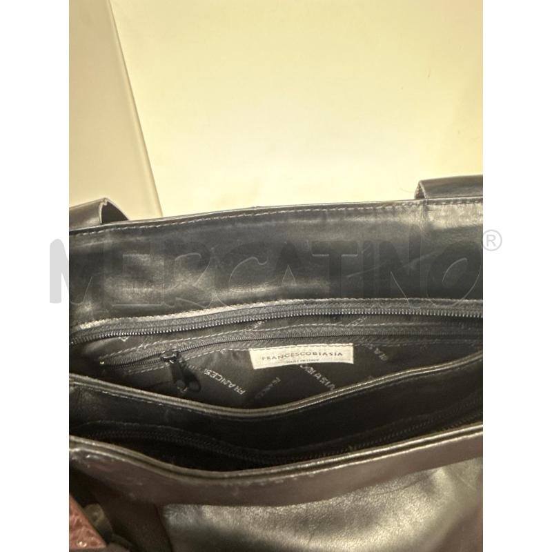 BORSA DONNA PELLE FRANCESCO BLASIA NERA DOPPIA ZIP | Mercatino dell'Usato Vinci - fraz. sovigliana 3