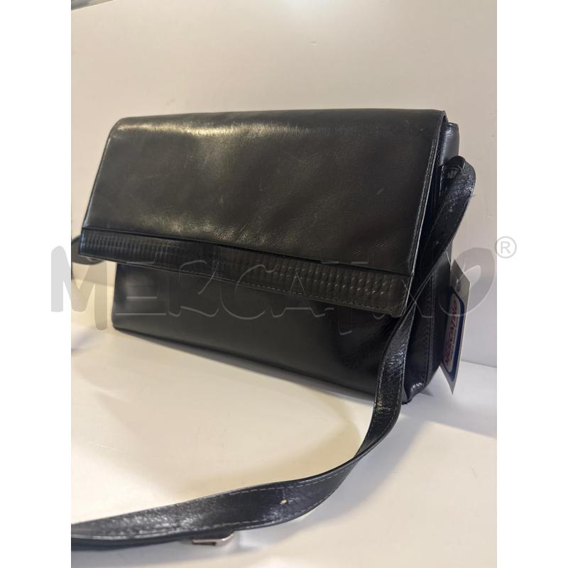 BORSA DONNA PELLE NERA PATTA QUADRETTINI | Mercatino dell'Usato Vinci - fraz. sovigliana 1