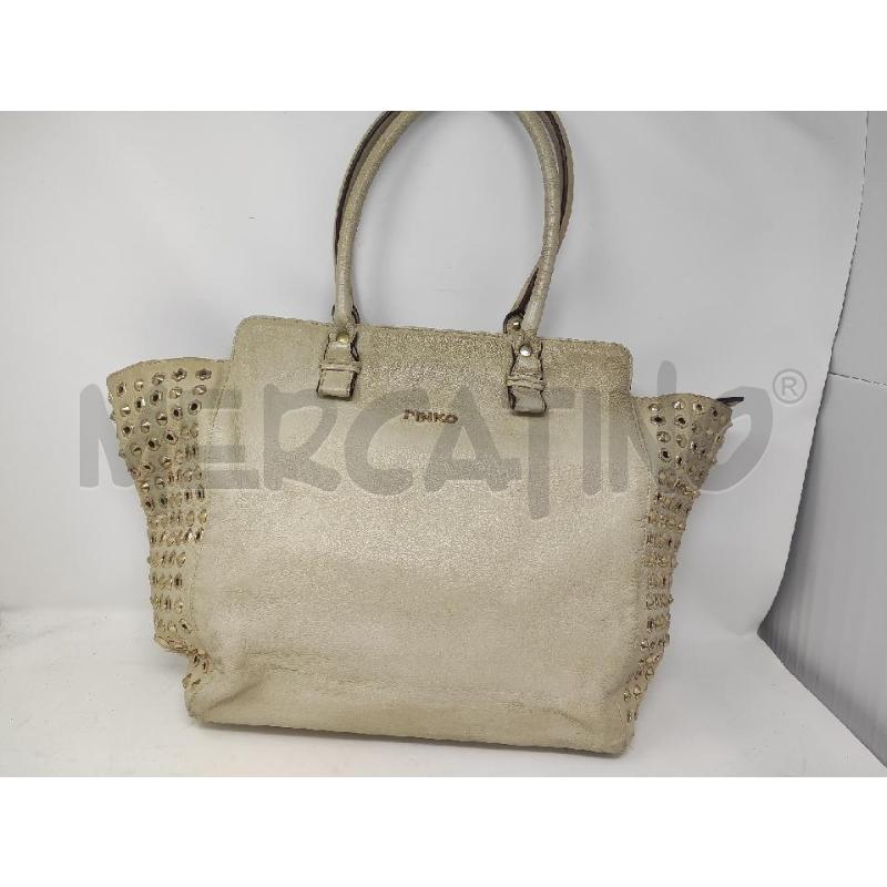 BORSA DONNA PINKO PELLE BEIGE LATO BORCHIE  | Mercatino dell'Usato Vinci - fraz. sovigliana 1