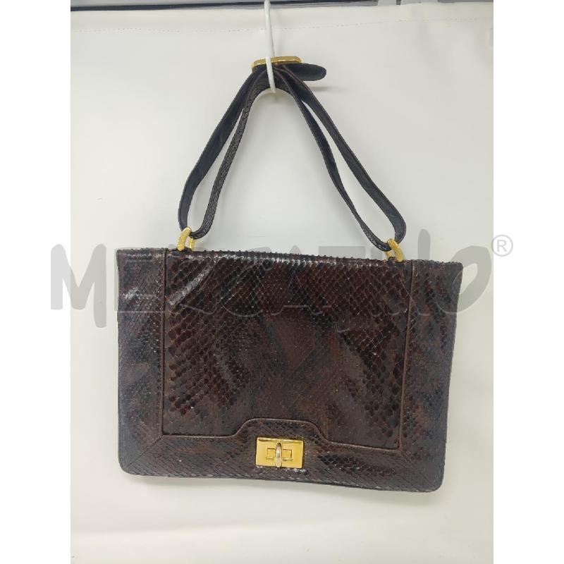 BORSA DONNA PITONE MARRONE 3 SCOMPARTI CHIUSURA VITE | Mercatino dell'Usato Vinci - fraz. sovigliana 1