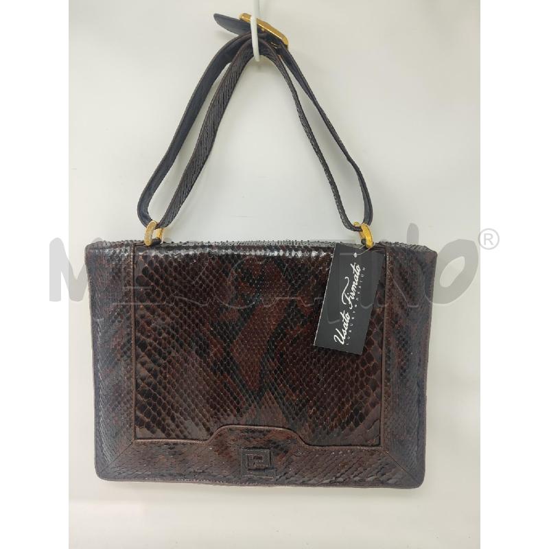 BORSA DONNA PITONE MARRONE 3 SCOMPARTI CHIUSURA VITE | Mercatino dell'Usato Vinci - fraz. sovigliana 2