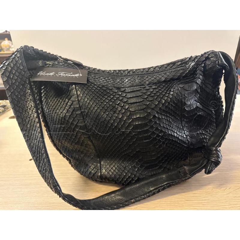 BORSA DONNA PITONE NERA 2 ZIP STONDATA  | Mercatino dell'Usato Vinci - fraz. sovigliana 1