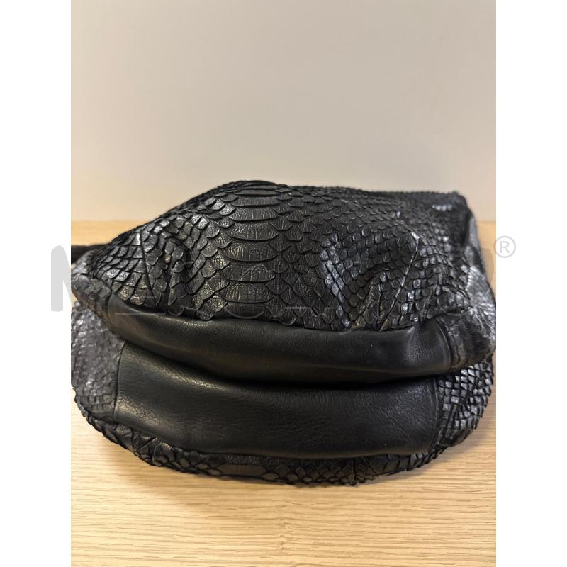 BORSA DONNA PITONE NERA 2 ZIP STONDATA  | Mercatino dell'Usato Vinci - fraz. sovigliana 3